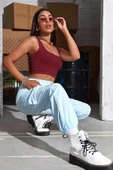Kadın Bordo Kalın Askılı Crop Top Büstiyer thumbnail 5
