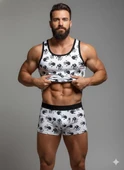 Erkek Desenli Tank Top Boxer Takım thumbnail 2