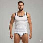Beyaz Delikli Kumaş Tank Top Slip Takımı thumbnail 2