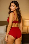 Yüksek Bel Şortlu Bralet Takım V1700 thumbnail 2