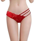 Dantelli Şerit Detaylı String Külot V6200 thumbnail 1