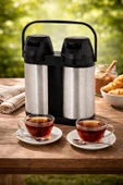 3.8 L Çift Pompalı Çelik Çay Termosu  Çift Katlı Paslanmaz thumbnail 1
