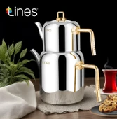 Lines Mercan Metal Kulp Paslanmaz Çelik Çaydanlık thumbnail 1