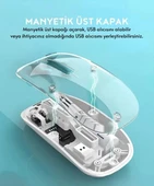 Şeffaf Tasarım Kablosuz Şarjlı Mouse (Bluetooth + USB Çift Mod) thumbnail 5