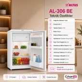 Altus AL-306 BE 114 litre Mini Buzdolabı thumbnail 2