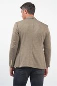 Bej Mono Yaka Örme 6 Drop Slim Fit Ceket 1002260152 thumbnail 6