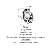 SKF 6204 2Z/C3 Bilya 20x47x14 thumbnail 3