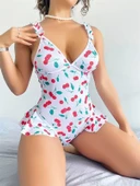 Vişne Desenli Body thumbnail 1