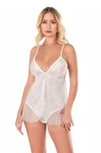 Ekru Jakarlı Bodysuit Gecelik thumbnail 2