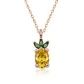 ​Gümüş Rose Ananas Figür Meyve Kolye thumbnail 4