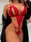 Fiyonklu Dantelli Kırmızı Body thumbnail 4
