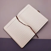 Desenli Siyah Deri Defter Kalem Set thumbnail 2