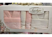 Limelight Select Ekonomik Aile Bornoz Seti (6 Parça)-Krem A.Pembe thumbnail 1