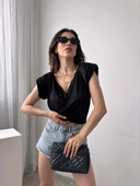 Vatkalı Degaje Yaka Buzzy Bluz thumbnail 8