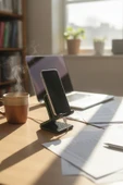 Petek Desenli Telefon Standı Siyah thumbnail 2