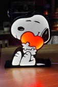 Snoopy Kalp Tasarımlı Gece Lambası thumbnail 1