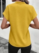 Kadın Kısa Kollu Hakim Yaka Sofya Bluz thumbnail 3