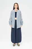 Kadın Yoğun Boncuk Işlemeli Oversize Kimono thumbnail 9