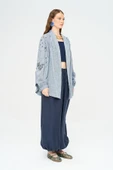 Kadın Yoğun Boncuk Işlemeli Oversize Kimono thumbnail 10