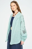 Kadın Yoğun Boncuk Işlemeli Oversize Kimono thumbnail 2