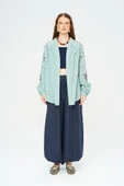 Kadın Yoğun Boncuk Işlemeli Oversize Kimono thumbnail 4