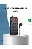 2 Metre Güçlü Çoklu Priz 8 Soket thumbnail 1