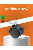 Kilitli Mini Tekerlek Ayak 4 cm 4’lü Set thumbnail 1