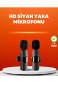 Çift Mikrofonlu Kablosuz Kayıt Seti iPhone Uyumlu Mini Mikrofon thumbnail 1