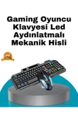 Mekanik Oyuncu Seti  LED Işıklandırma ve Ergonomik Mouse thumbnail 1