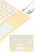 Touchpad Uyumlu Bluetooth Klavye Slim Kablosuz Wifi Q Klavye thumbnail 3