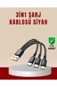 3’ü 1 Arada Hızlı Şarj Kablosu  iOS Android Type-C Uyumlu thumbnail 1