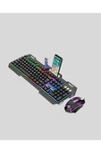 Mekanik Oyuncu Seti  LED Işıklandırma ve Ergonomik Mouse thumbnail 3