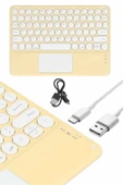 Android ve İOS Uyumlu Bluetooth Klavye Touchpad Slim Kablosuz Wifi Q Klavye thumbnail 2