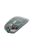 Bluetooth ve 2.4G USB Destekli Pilli Kablosuz Şeffaf Mouse thumbnail 6