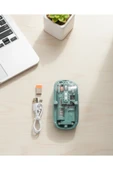 Bluetooth ve 2.4G USB Destekli Pilli Kablosuz Şeffaf Mouse thumbnail 1