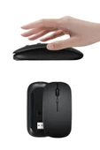 Kablosuz Mouse Fare Şarjlı Bluetooth Wireless Çift Modlu Sessiz thumbnail 3