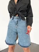 Çift Cepli Bermuda Denim Şort thumbnail 4