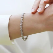 Başak Çiçek Modeli Starlight Diamond Gümüş Bileklik thumbnail 2