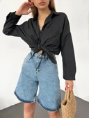 Çift Cepli Bermuda Denim Şort thumbnail 9