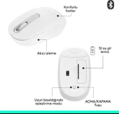 Logitech M196 Bluetooth Kablosuz Kompakt Pc ve Mac ile Uyumlu Mouse - Beyaz thumbnail 6