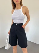 Çift Cepli Bermuda Denim Şort thumbnail 7