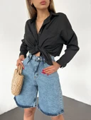 Çift Cepli Bermuda Denim Şort thumbnail 7
