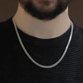 Rambo Modeli 4mm Gümüş Zincir thumbnail 1