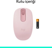Logitech M196 Bluetooth Kablosuz Kompakt Pc ve Mac ile Uyumlu Mouse - Pembe thumbnail 7