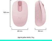 Logitech M196 Bluetooth Kablosuz Kompakt Pc ve Mac ile Uyumlu Mouse - Pembe thumbnail 6