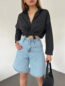 Çift Cepli Bermuda Denim Şort thumbnail 3