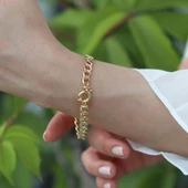 Gurmet Modeli Gold Kaplama Hallow Bileklik thumbnail 1