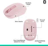 Logitech M196 Bluetooth Kablosuz Kompakt Pc ve Mac ile Uyumlu Mouse - Pembe thumbnail 5