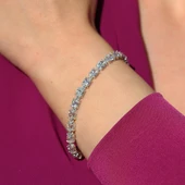 Elips Su Yolu Sky Diamond Gümüş Bileklik thumbnail 2