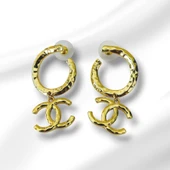 Gold Çift Çelik Küpe thumbnail 2